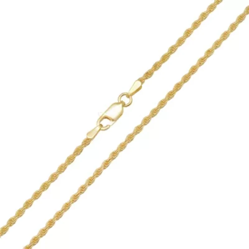 Italian 14k Gold Over Silver 2mm Rope Chain Necklace - Unisex