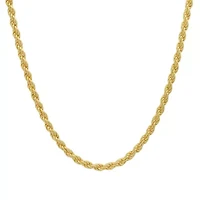 Mens Italian Thick/Heavy 3mm 14k Gold Over Silver Rope Chain Necklace