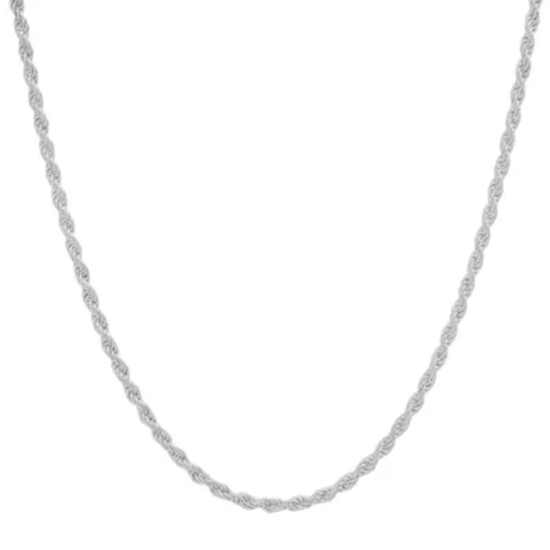 Italian Sterling Silver 2mm Rope Chain Necklace - Unisex