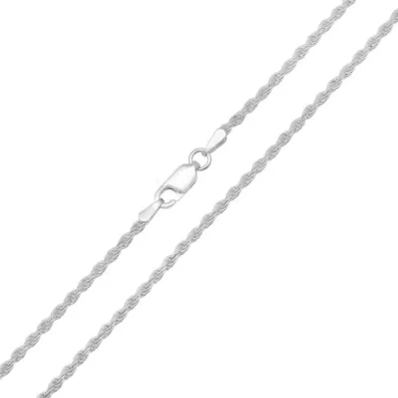 Italian Sterling Silver 2mm Rope Chain Necklace - Unisex