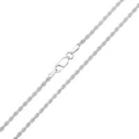 Italian Sterling Silver 2mm Rope Chain Necklace - Unisex