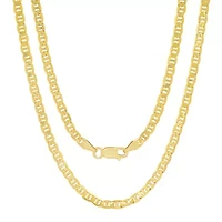 Italian 14k Gold Over Silver 3.3mm Mariner Chain Necklace - Unisex