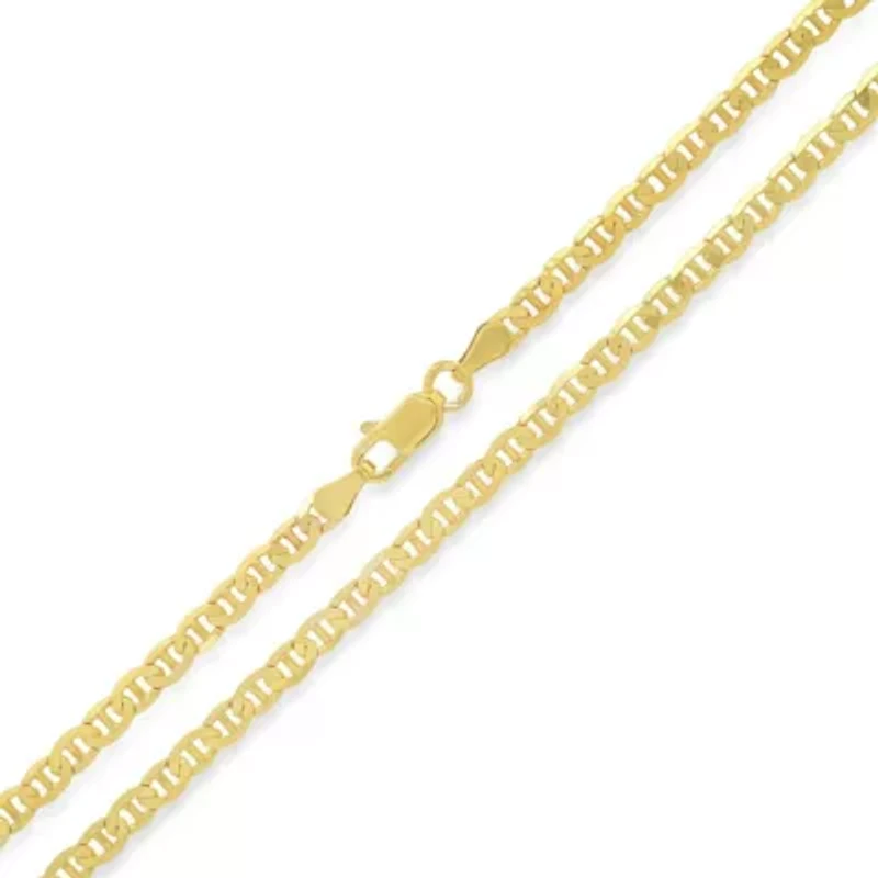 Italian 14k Gold Over Silver 3.3mm Mariner Chain Necklace - Unisex