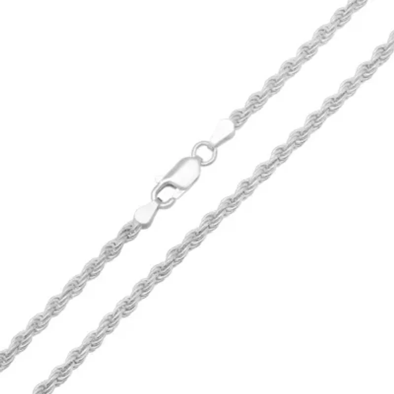 Mens Italian Thick/Heavy 3mm Sterling Silver Rope Chain Necklace