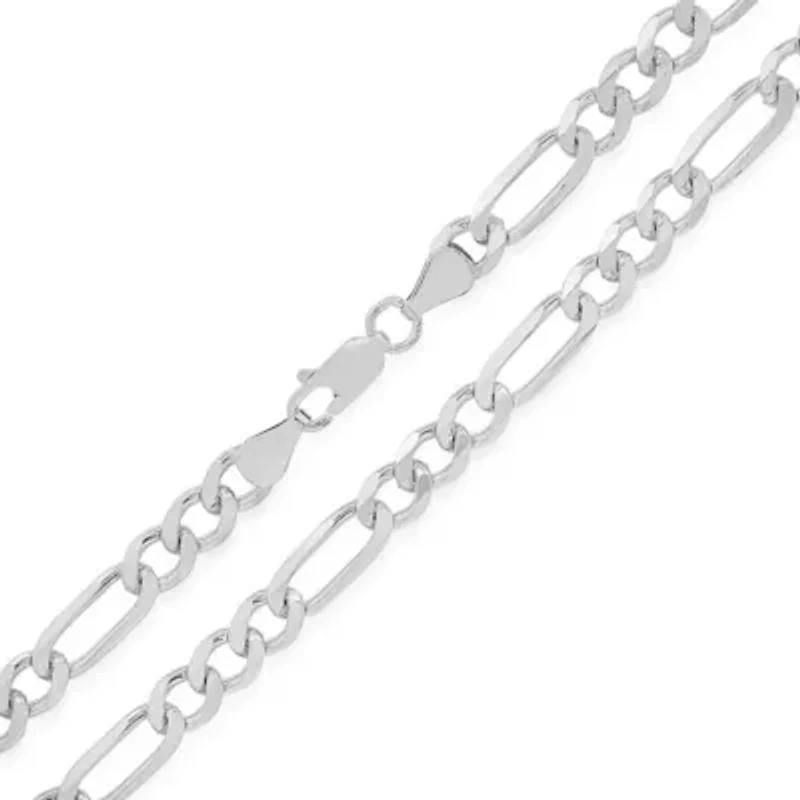 Mens Italian Thick/Heavy Italian Sterling Silver Figaro Chain Necklace