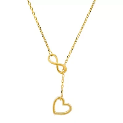 14k Gold Over Silver Infinity Heart Y Necklace