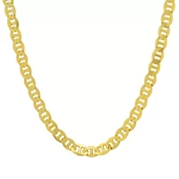 Mens Italian Thick/Heavy 14k Gold Over Silver Mariner Chain Necklace