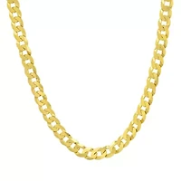Mens Italian Thick/Heavy 14k Gold Over Silver Miami Cuban Curb Chain Necklace