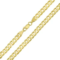 Mens Italian Thick/Heavy 14k Gold Over Silver Miami Cuban Curb Chain Necklace