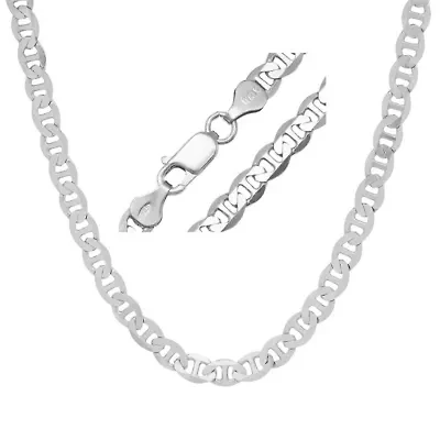 Mens Italian Thick/Heavy Sterling Silver Mariner Chain Necklace