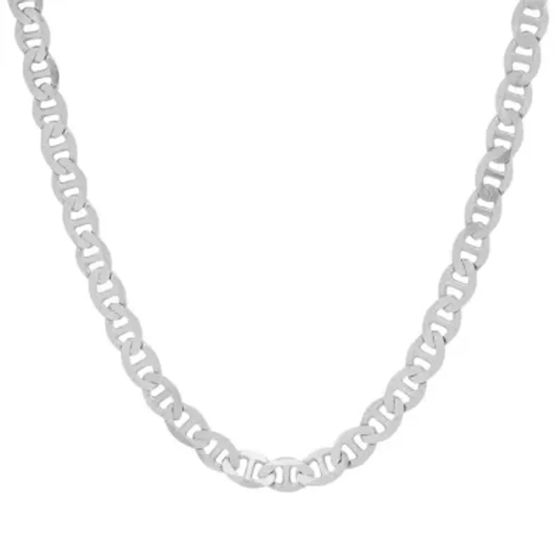 Mens Italian Thick/Heavy Sterling Silver Mariner Chain Necklace