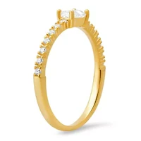 Lab Created Sterling Silver East/West Baguette-cut CZ Ring