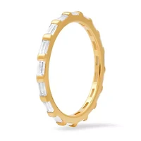Lab Created Sterling Silver Baguette CZ Stackable Eternity Band Ring