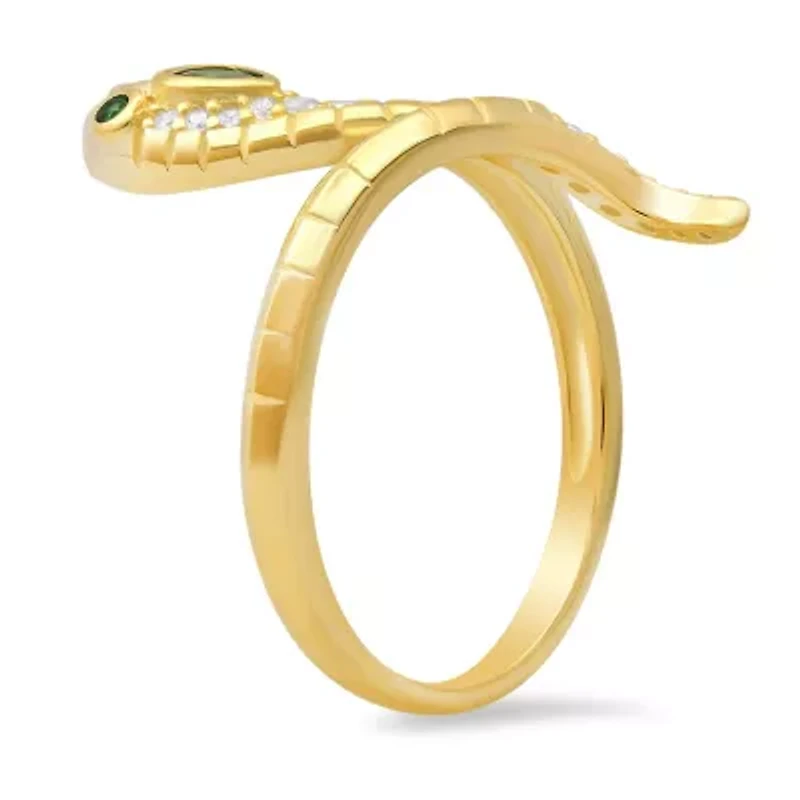 Lab Created Sterling Silver CZ Snake Ring