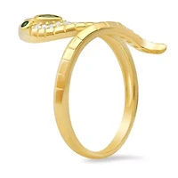 Lab Created Sterling Silver CZ Snake Ring