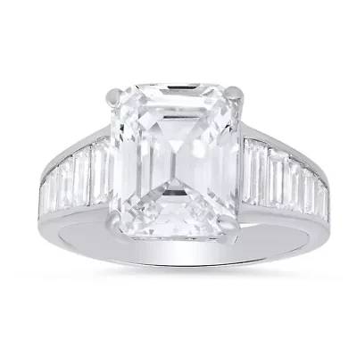 Lab Created Sterling Silver Emerald-cut CZ Statement Ring