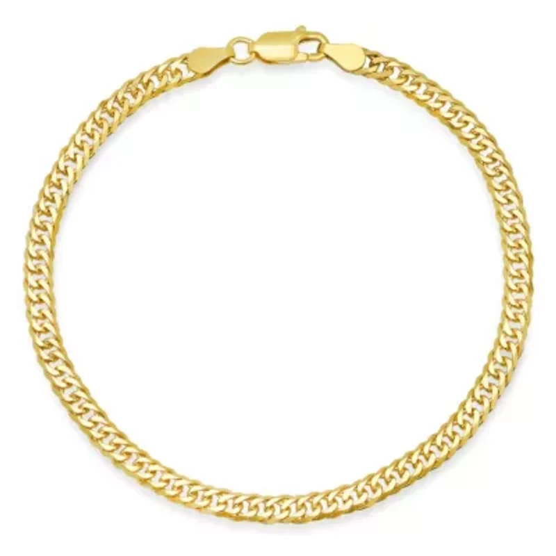 Mens 8.5" Italian Sterling Silver Double Curb Miami Cuban Chain Bracelet