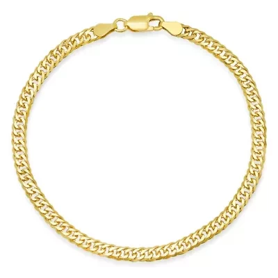 Mens 8.5" Italian Sterling Silver Double Curb Miami Cuban Chain Bracelet