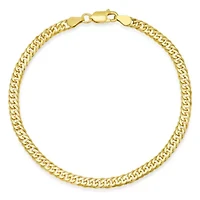 Mens 8.5" Italian Sterling Silver Double Curb Miami Cuban Chain Bracelet