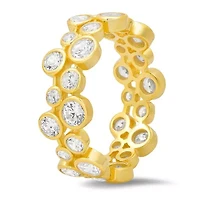 Sterling Silver Abstract Bezel-set CZ Eternity Band Ring