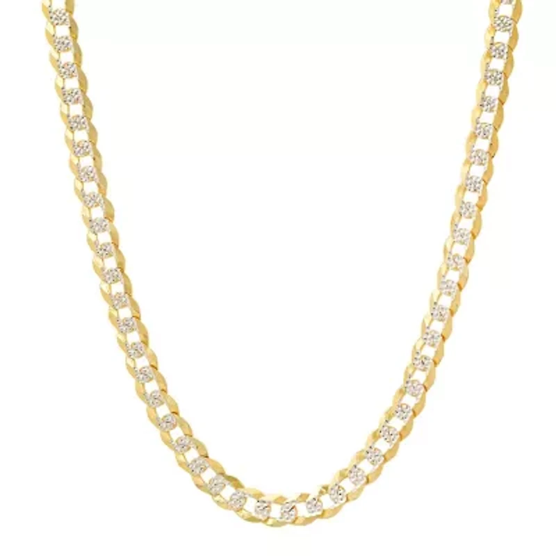 Mens Italian Thick/Heavy Sterling Silver Diamond-cut Pave Miami Cuban Curb Chain Necklace