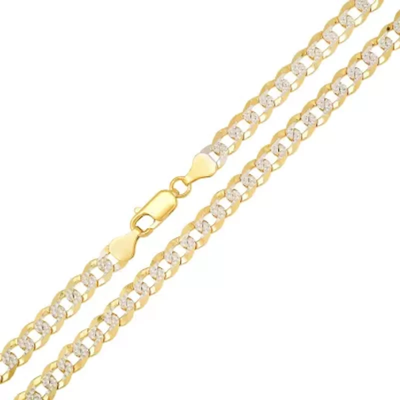 Mens Italian Thick/Heavy Sterling Silver Diamond-cut Pave Miami Cuban Curb Chain Necklace