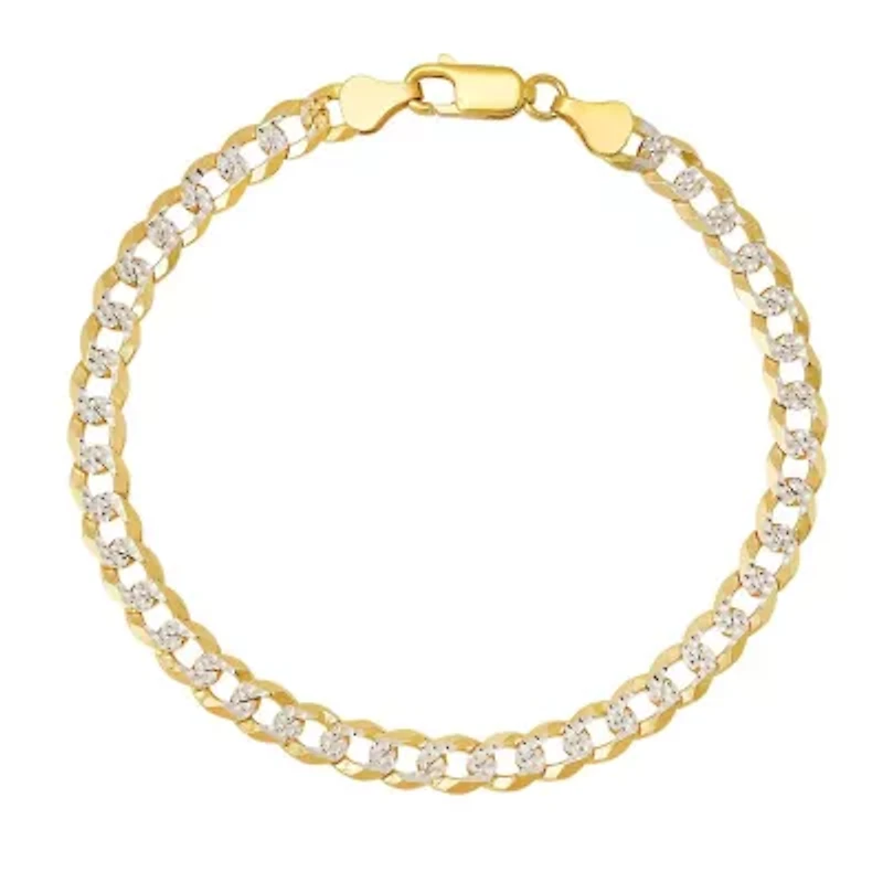 Mens 8.5" Italian Thick/Heavy Sterling Silver Diamond-cut Pave Miami Cuban Curb Chain Bracelet