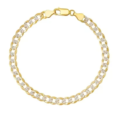 Mens 8.5" Italian Thick/Heavy Sterling Silver Diamond-cut Pave Miami Cuban Curb Chain Bracelet