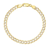 Mens 8.5" Italian Thick/Heavy Sterling Silver Diamond-cut Pave Miami Cuban Curb Chain Bracelet