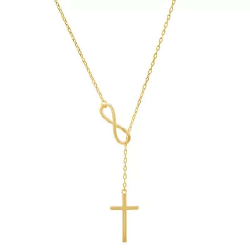 Sterling Silver Infinity Cross Lariat Y Necklace