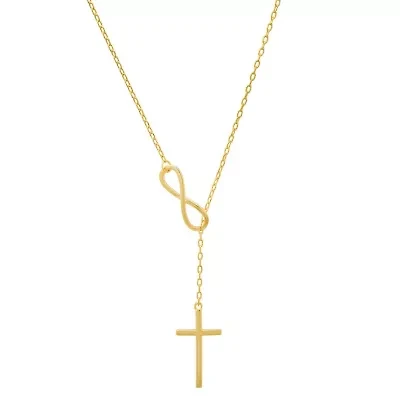 Sterling Silver Infinity Cross Lariat Y Necklace