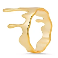 Sterling Silver Melting Gold Statement Ring