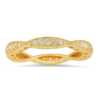Sterling Silver Vintage Swirl Eternity Band Ring