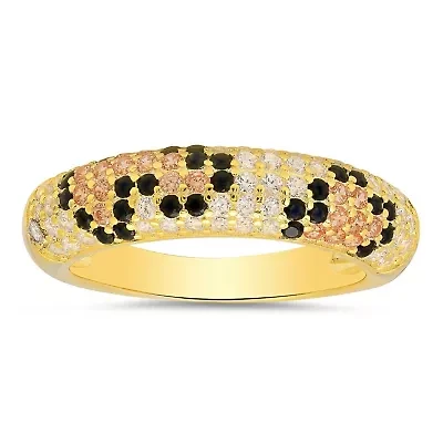 Sterling Silver Pave Leopard Skin Ring