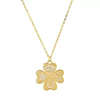 Sterling Silver Lucky Charm Clover Pendant Necklace