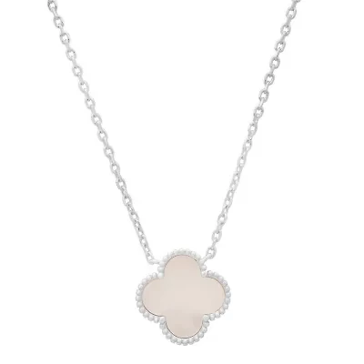 Sterling Silver Mother of Pearl Clover Necklace