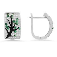 Sterling Silver Tree of Life Hoop Earrings