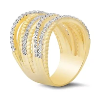 Sterling Silver Twisted Rope CZ Highway Statement Ring