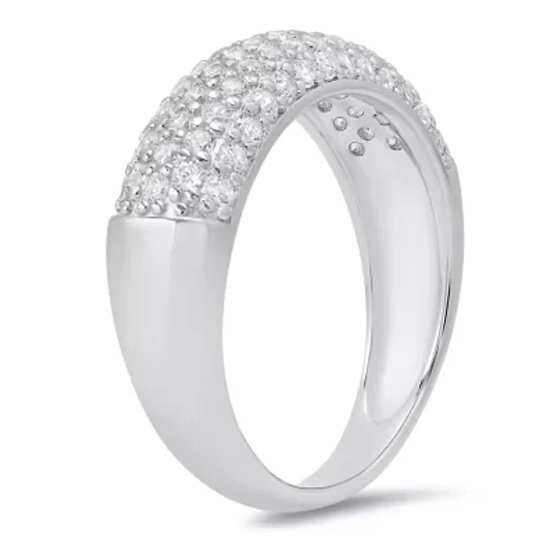 Sterling Silver Pave CZ Band Ring