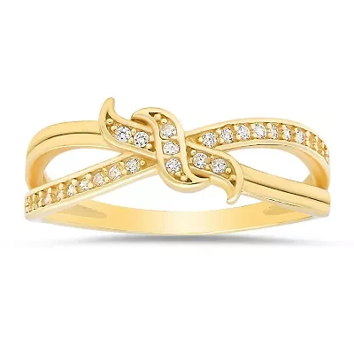 Sterling Silver CZ Love Knot Ring