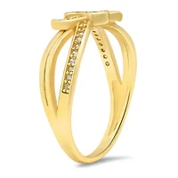 Sterling Silver CZ Love Knot Ring