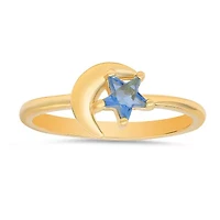 Sterling Silver CZ Celestial Star/Moon Ring