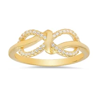 Sterling Silver CZ Infinity Love Knot Ring