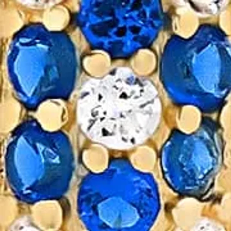 Sterling Silver Petite Sapphire CZ Floral Hoop Earrings