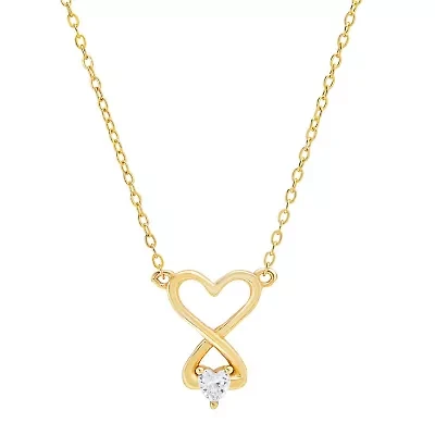 Sterling Silver CZ Infinity Love Heart Necklace