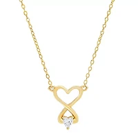 Sterling Silver CZ Infinity Love Heart Necklace
