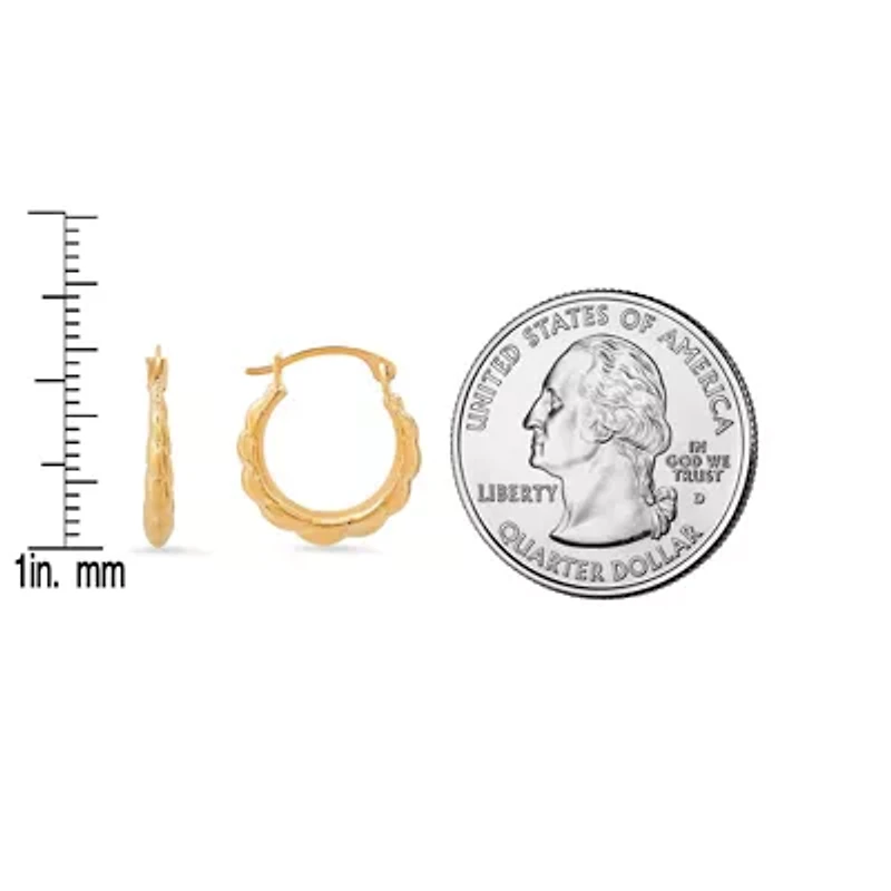 10k Yellow Gold 15mm Cloud Huggy Hoop Earrings