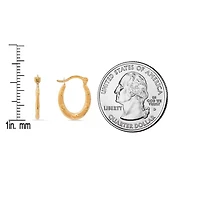 10k Yellow Gold Petite U Shaped 15mm Heart Huggy Hoop Earrings