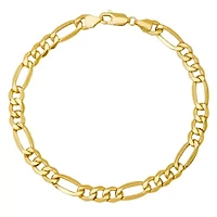 Mens 14k Gold Thick Figaro Chain Bracelet