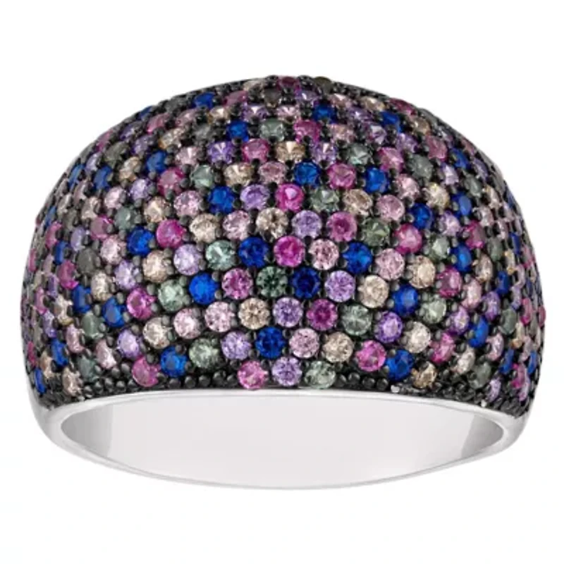 Lab Created Sterling Silver Multi-Color Cz Ring
